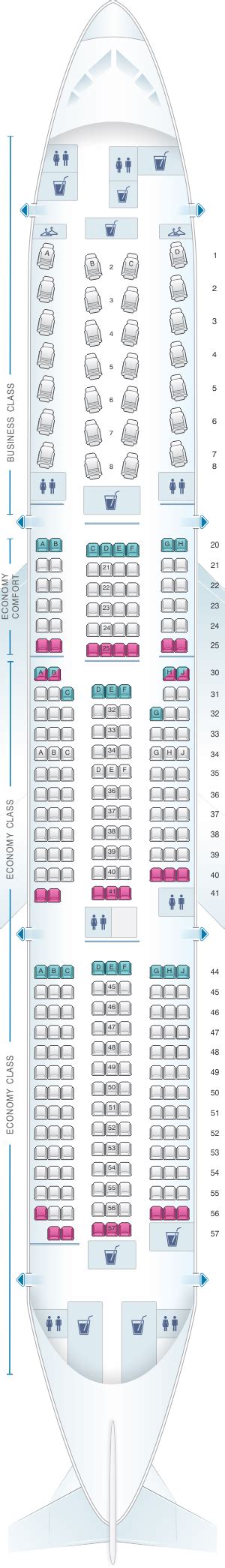 Seat Map Delta Air Lines Boeing B777 200LR .